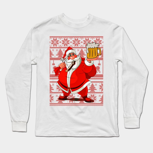 Beer for Santa - Beer Lovers Christmas Long Sleeve T-Shirt by Dizcop